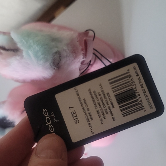 *FINAL* BEBE GIRLS LIGHT PINK Rainbow faux fur BOOTS: NWT: TODDLER 7 - Picture 3 of 4